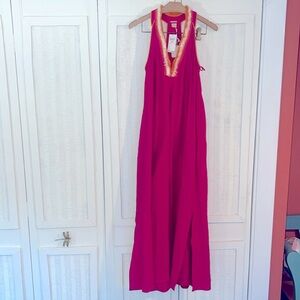 Magaschoni Raspberry T- Back Fringe Dress NWT SZ XS